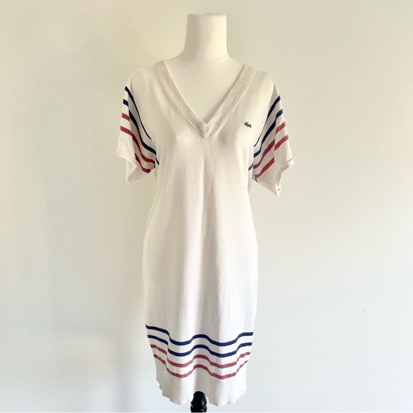 Lacoste V-neck Cotton Dress - Picture 4 of 7